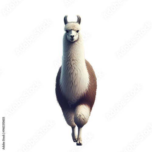 Cute 3D llama isolated on white background