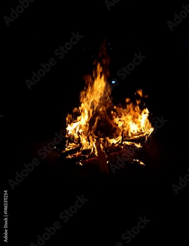 fire on black background