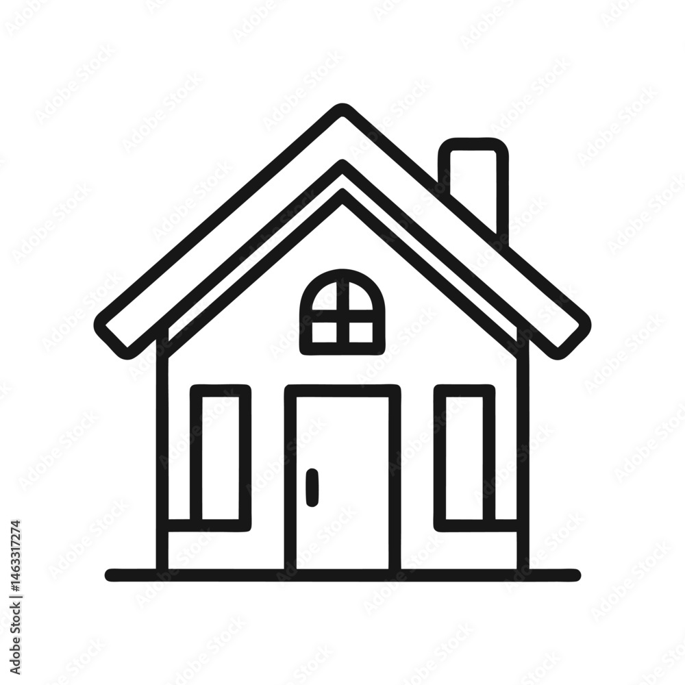Minimalist house icon isolated on a clean white background, perfect for real estate and home-related designs Minimalist house icon isolated on a clean white background, perfect for real estate and home-related designs