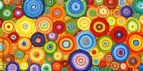 Vibrant Mandala Abstract Painting: A Symphony of Colorful Circles