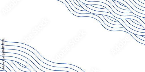 Blue water wave line pattern background. Japanese style concept.  Vector illustration