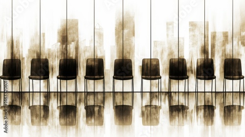 The seating arrangement awaits for the leadership candidates.