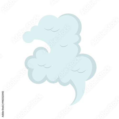 Comic Smoke Clouds Element. Isolated on White Background. Vector Illustration.