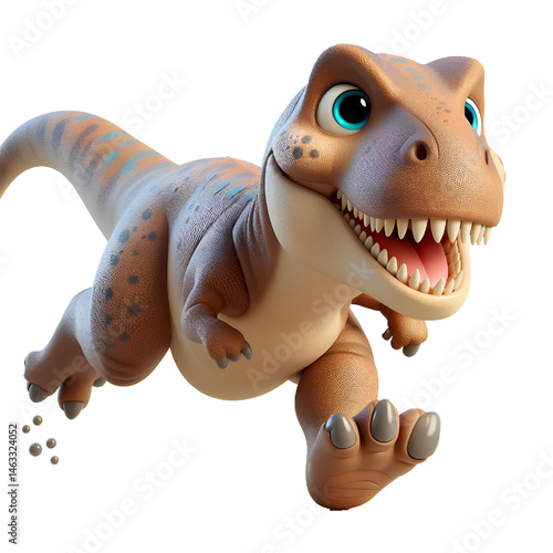 Cute 3D dinosaur isolated on white background