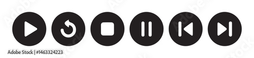 Play and pause icon set. Media player icon set. Vector illustration eps 10