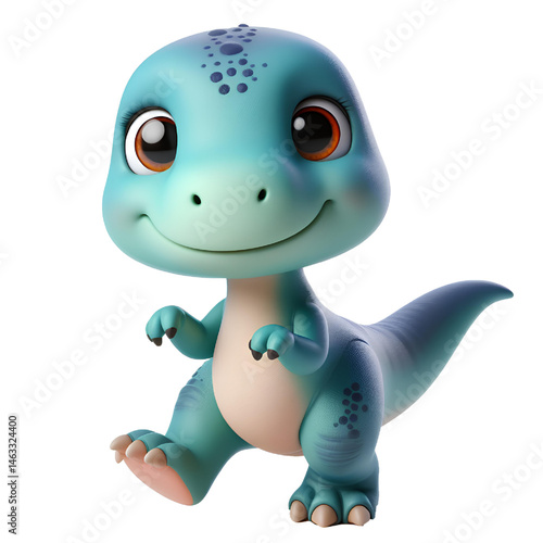 Cute 3D dinosaur isolated on white background