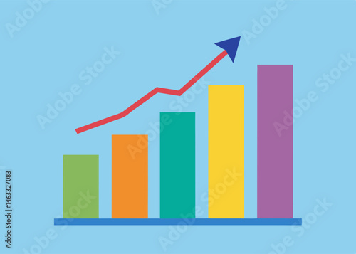business graph with arrow
