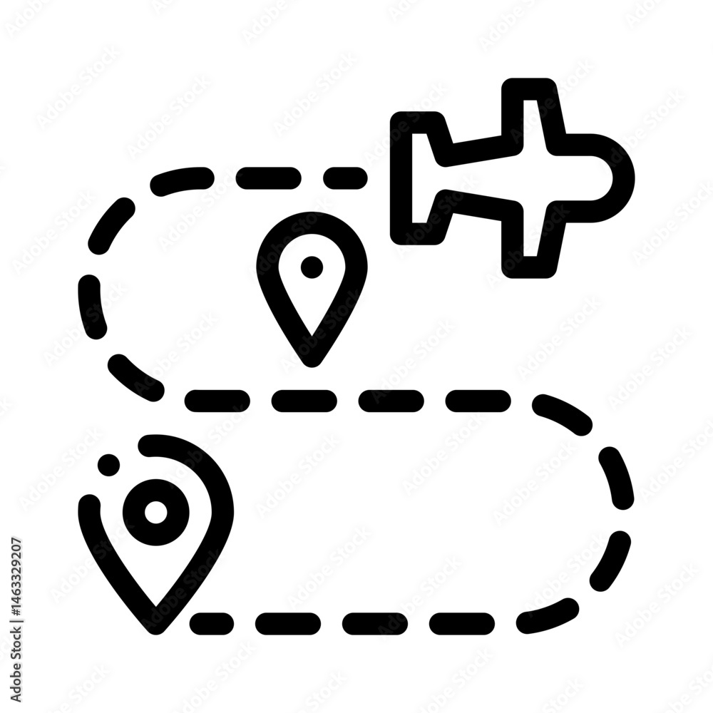 flight path line icon flight path line icon