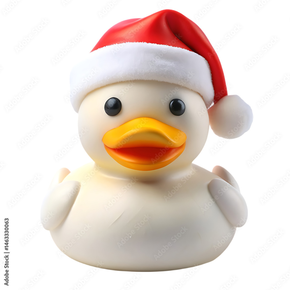 Fototapeta premium Adorable Christmas Rubber Duck: Festive Holiday Decoration
