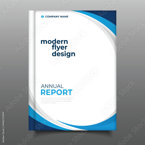 business annual report cover book template flyer wavy design