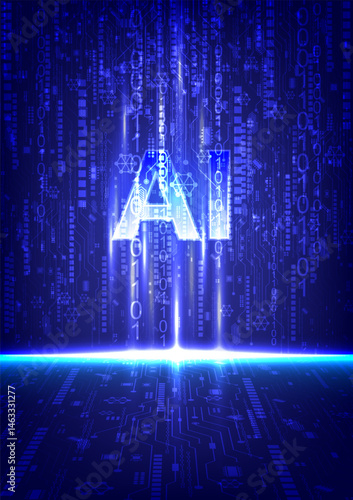 Abstract artificial intelligence technology background concept.