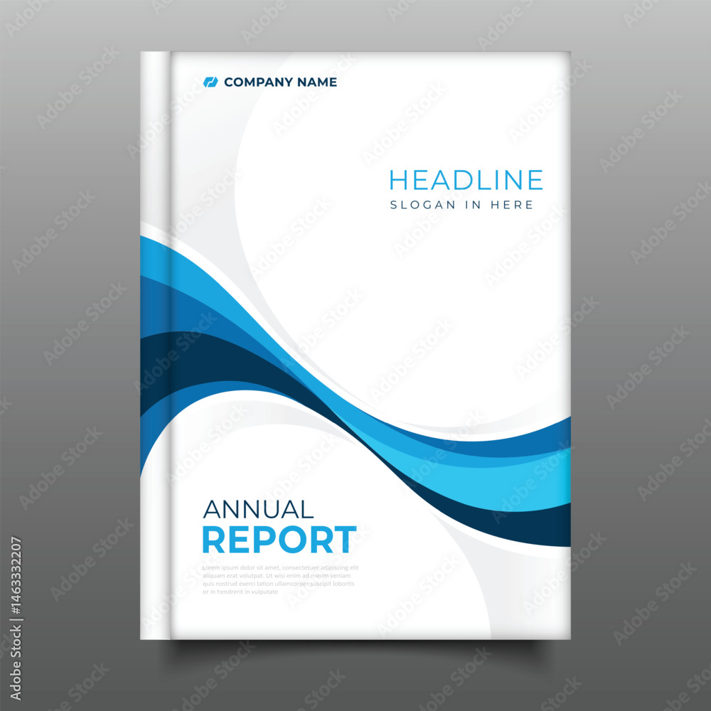Fototapeta premium modern annual report cover business flyer geometric wavy design