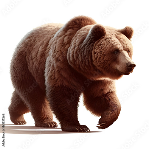 Cute 3D bear isolated on white background
