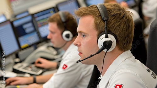 Dispatcher Working with Emergency Response Team