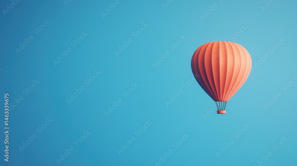 Obraz premium Abstract hot air balloon on a sky background, a symbol of dreams and travel