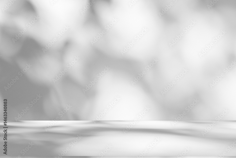 Wall interior background, studio and backdrops show products.with shadow from window color white and grey. background for text insertion and presentation product