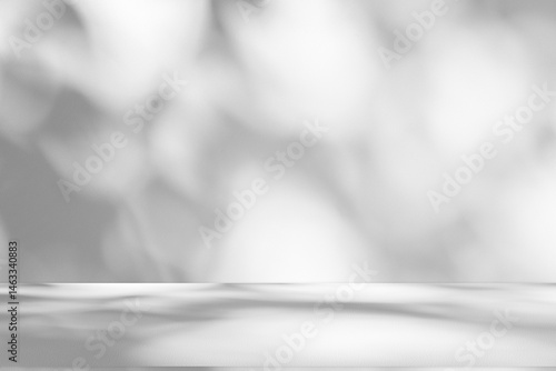 Obraz na płótnie Wall interior background, studio and backdrops show products.with shadow from window color white and grey. background for text insertion and presentation product
w salonie