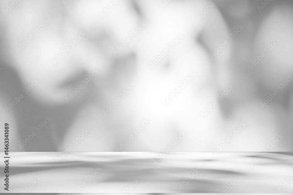 Wall interior background, studio and backdrops show products.with shadow from window color white and grey. background for text insertion and presentation product