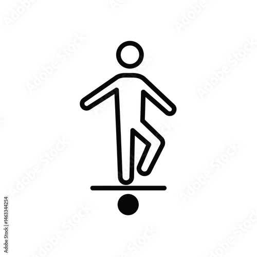 Balancing act symbol depicting equilibrium stability and effort with simple minimalistic design