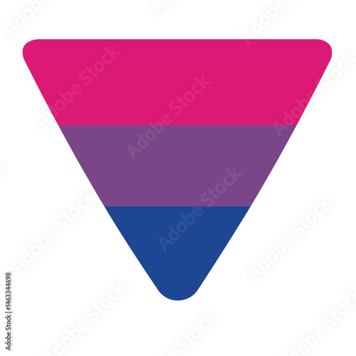 Abstract illustration of the bisexual pride flag with color gradient design and rounded edges
