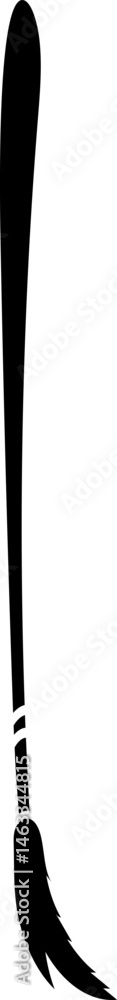 Obraz premium Halloween Witch Broom Sillhouette Set
