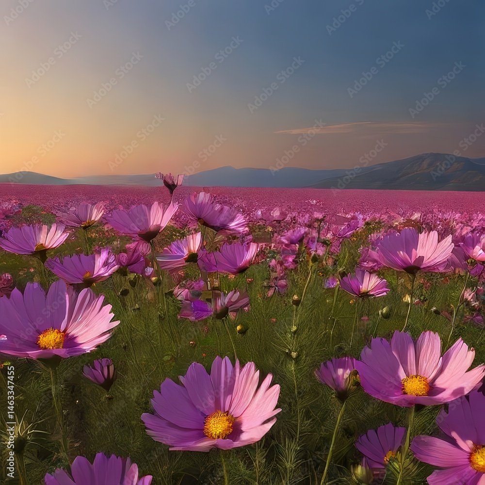 Obraz premium flowers on the beach at sunset