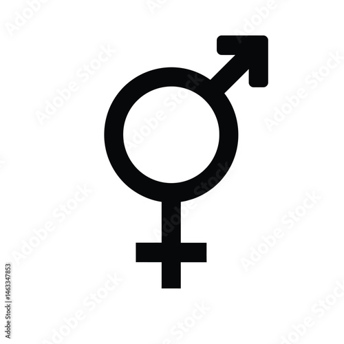 Black and white male symbol simple graphic on white background design element