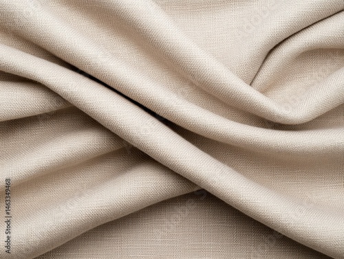 Beige fabric draped, smooth texture