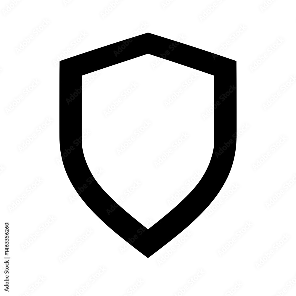 Minimalist Blank Shield Vector Icon Minimalist Blank Shield Vector Icon