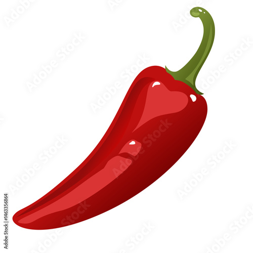 Fresh Red Chili Peppers Isolated on White
