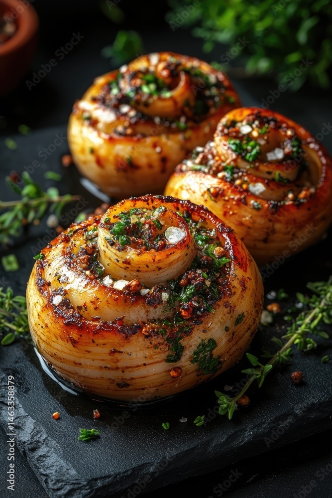Escargot: culinary delight, gourmet treat, delicacy dish, edible mollusk, classic cuisine, flavorful meal, French specialty, seasoned snail, refined taste, exquisite preparation.