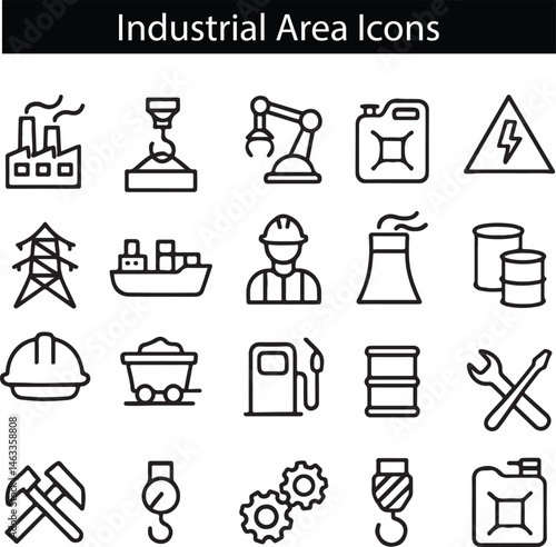 Industrial Area Icons Set
