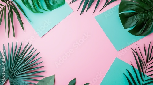 Peaceful Aesthetic Collage with Tropical Leaves