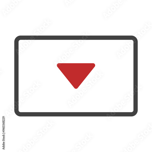 Abstract graphical icon featuring a downward pointing arrow within a rectangle Free Download Abstract graphical icon featuring a downward pointing arrow within a rectangle - GFXLoad