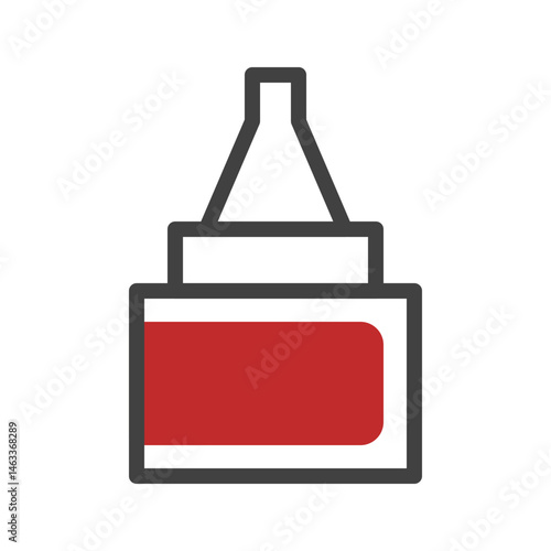 Crimson Adhesive Container: A Minimalist Graphic Representation of Bonding Material