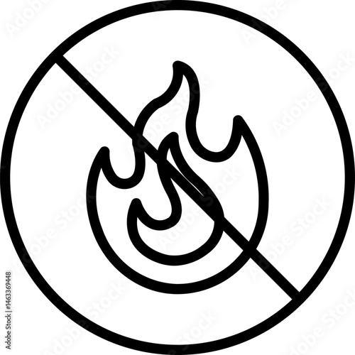 no fire illustration on a white background     