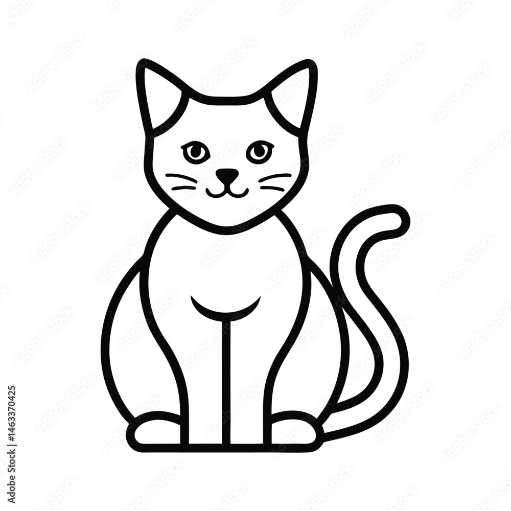 Obraz premium cat outline icon on white background