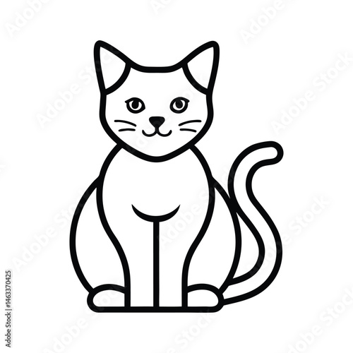 cat outline icon on white background