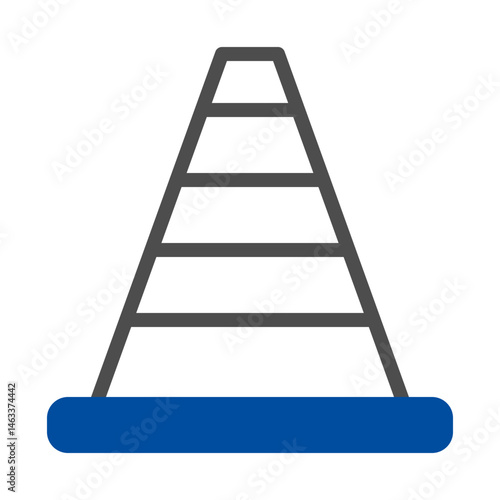 Minimalist illustration of a conical warning device emphasizing safety and caution