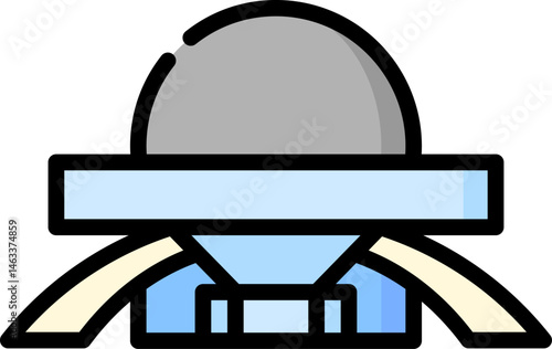 planetarium illustration on a white background    