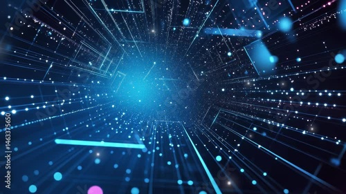 Abstract sparkles in futuristic blue background