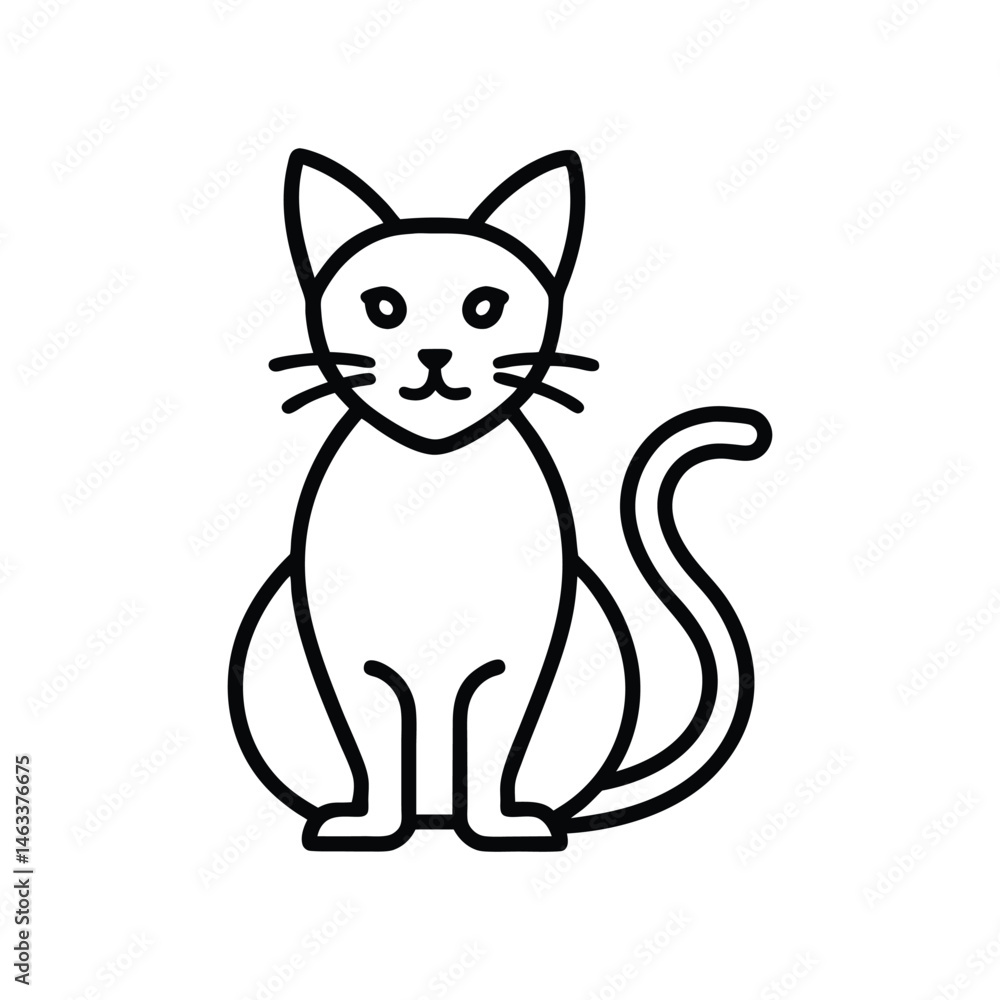 Obraz premium cat line out icon on white background