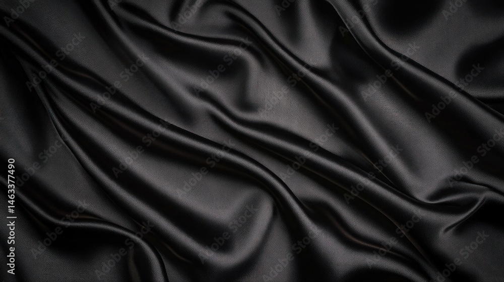 Obraz premium Black silk fabric texture