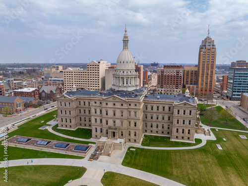 Obraz na płótnie Michigan State Capitol is the legislative government of Michigan State, at 100 N Capitol Ave, Lansing, Michigan MI, USA. w salonie