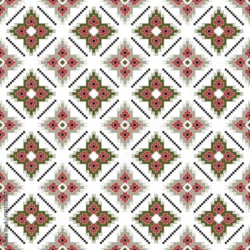 Abstract Seamless Ethnic Ikat Traditional Pattern Design.
