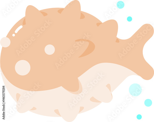puffer fish illustration on a white background     