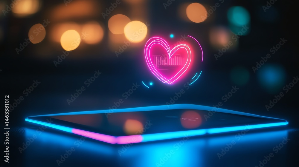 A glowing notification icon signaling a new customer inquiry on a tablet screen.