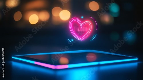 Obraz na płótnie A glowing notification icon signaling a new customer inquiry on a tablet screen. w salonie