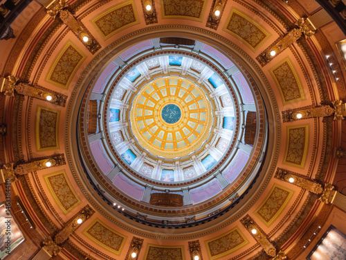 Obraz na płótnie Michigan State Capitol is the legislative government of Michigan State, at 100 N Capitol Ave, Lansing, Michigan MI, USA. w salonie