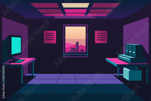 tech startup room with floppy disks and 
